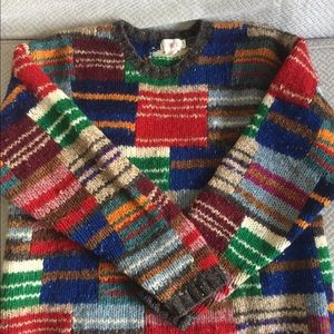 J. Crew Colorful Striped Patchwork Sweater